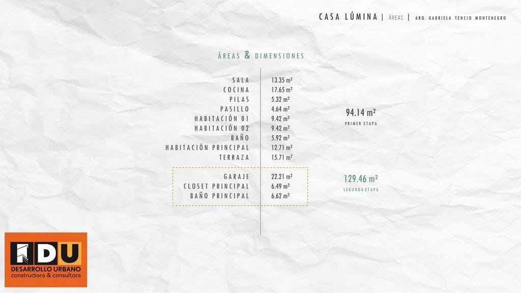 Casa Lúmina Areas